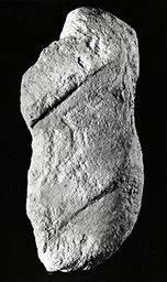 Jean de Chelles (mort en 1258) : fragment de draperie (Portail du cloître du bras nord du transept, Notre-Dame de Paris)